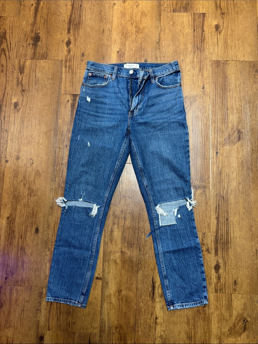 Abercrombie Classic Distressed Straight-Leg jeans